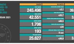 42  bin yeni vaka, 193 ölüm; Türkiye'nin yeni korona virüs tablosu