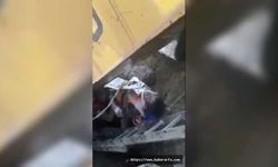 Ceylanpınar'da Göçük altında kalan işçilerin kurtarılma anı kamerada