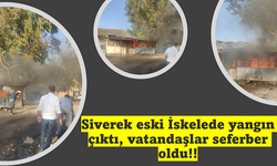 Siverek Eski Feribot iskelesinde çıkan yangın korkuttu
