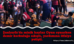 Urfa'da Minik Haylaz oyun oynarken demir korkuluğa sıkıştı