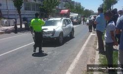 Siverek'te otomobilin kadına çarpma anı kamerada