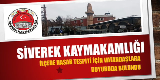Siverek Kaymakamlığı'ndan Hasar Tespiti için açıklama