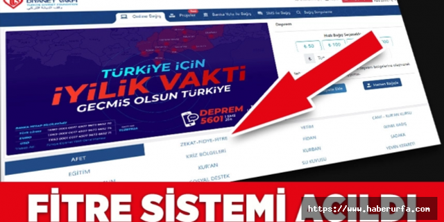 Türkiye Diyanet Vakfı fitre bağış sistemi erişime açıldı