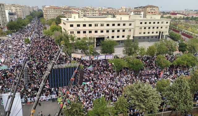 Diyarbakır'da Binler Filistine destek mitinginde buluştu