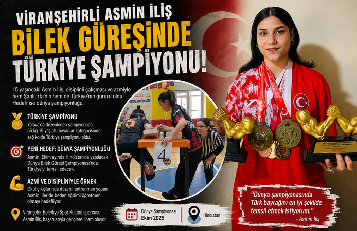 Viranşehirli Asmin’in bileği bükülmüyor!