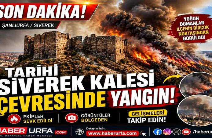 Siverek'te Tarihi Kale Çevresinde Yangın