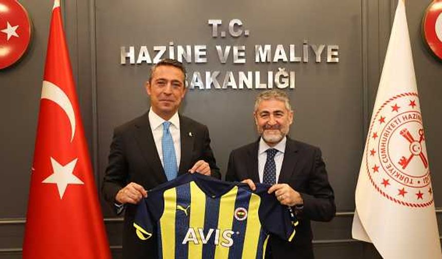 Bakan Nebati Fenerbahçe Başkanı Ali Koç'u kabul etti