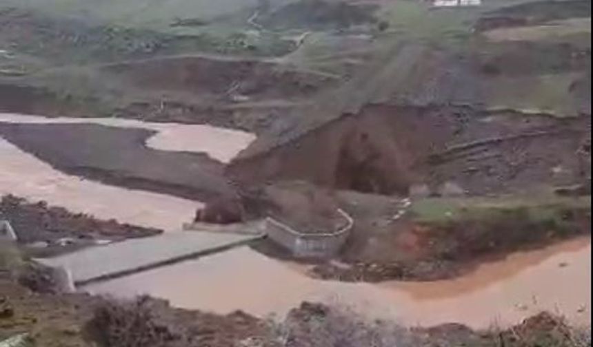 Siverek'te şiddetli yağış nedeniyle sulama barajı patladı