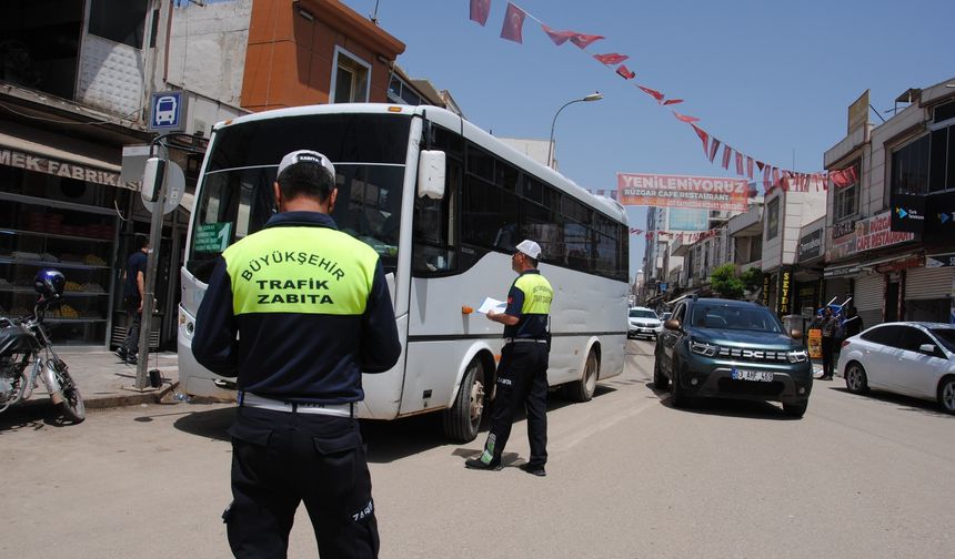 Şanlıurfa’da klima çalıştırmayan otobüslere inceleme