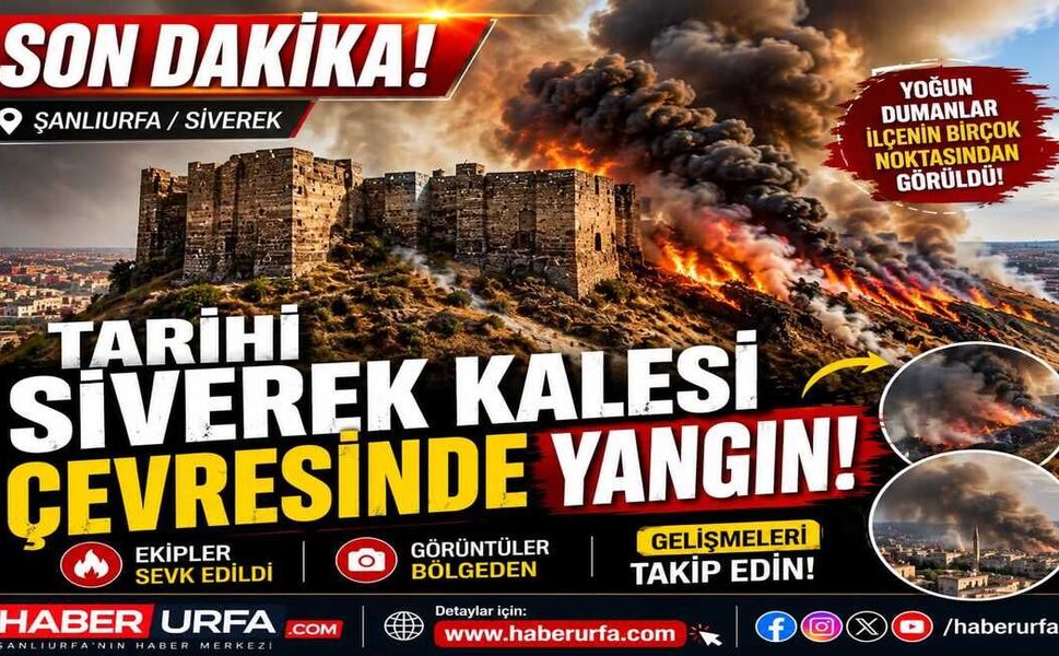 Siverek'te Tarihi Kale Çevresinde Yangın