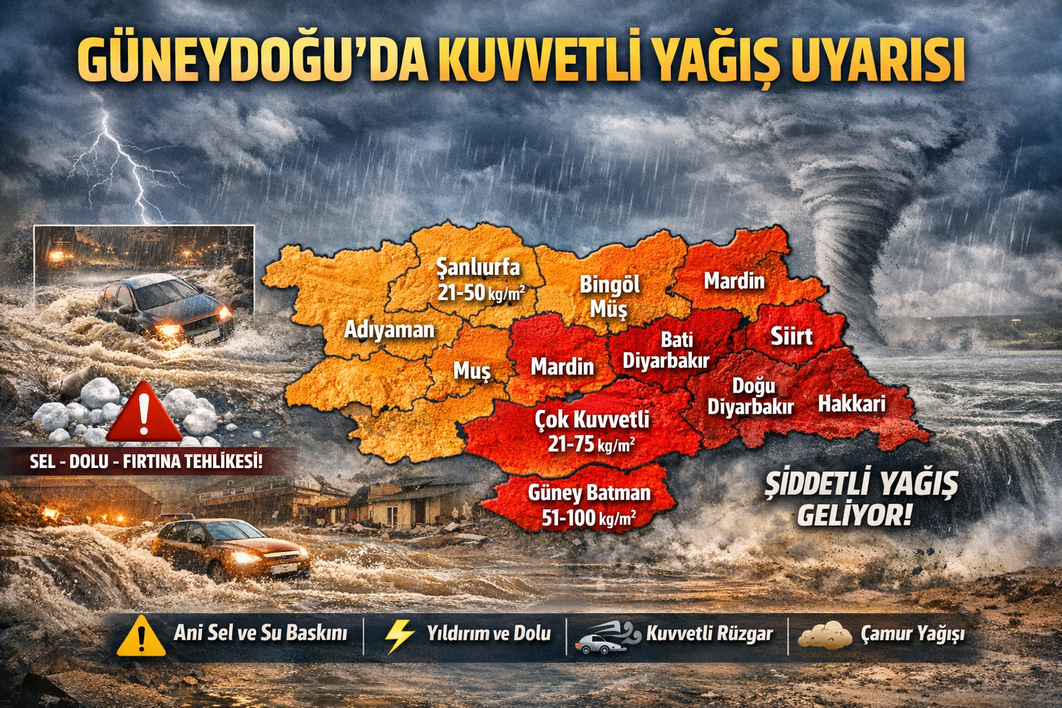 Güneydoğu İçin Acil Meteoroloji Uyarısı!